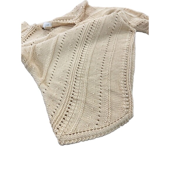 JJill VTG Small Oatmeal Linen Cotton Knit Pullover Asymmetrical Hem Sweater - Picture 6 of 6